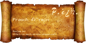 Prasch Ármin névjegykártya
